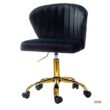14 Karat Home Black Contemporary Ergonomic Adjustable Height Swivel Polyester Task Chair