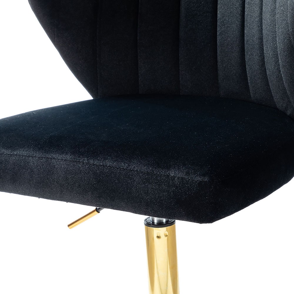 14 Karat Home Black Contemporary Ergonomic Adjustable Height Swivel Polyester Task Chair 14 Karat Home Black Contemporary Ergonomic Adjustable Height Swivel Polyester Task Chair