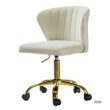 14 Karat Home Ivory Contemporary Ergonomic Adjustable Height Swivel Polyester Task Chair