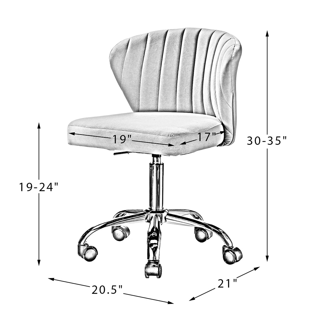 14 Karat Home Ivory Contemporary Ergonomic Adjustable Height Swivel Polyester Task Chair 14 Karat Home Ivory Contemporary Ergonomic Adjustable Height Swivel Polyester Task Chair