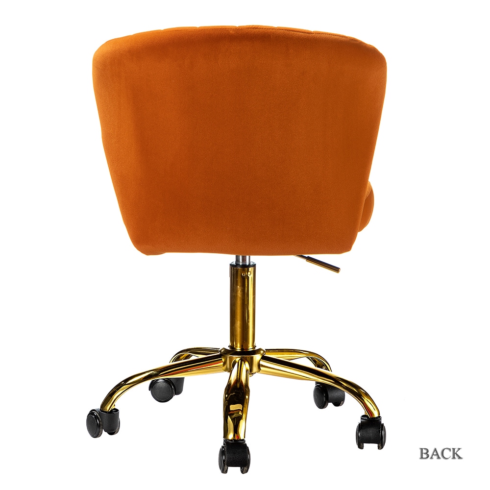 14 Karat Home Orange Contemporary Ergonomic Adjustable Height Swivel Polyester Task Chair 14 Karat Home Orange Contemporary Ergonomic Adjustable Height Swivel Polyester Task Chair