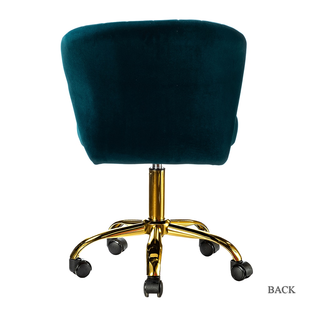 14 Karat Home Teal Contemporary Ergonomic Adjustable Height Swivel Polyester Task Chair 14 Karat Home Teal Contemporary Ergonomic Adjustable Height Swivel Polyester Task Chair