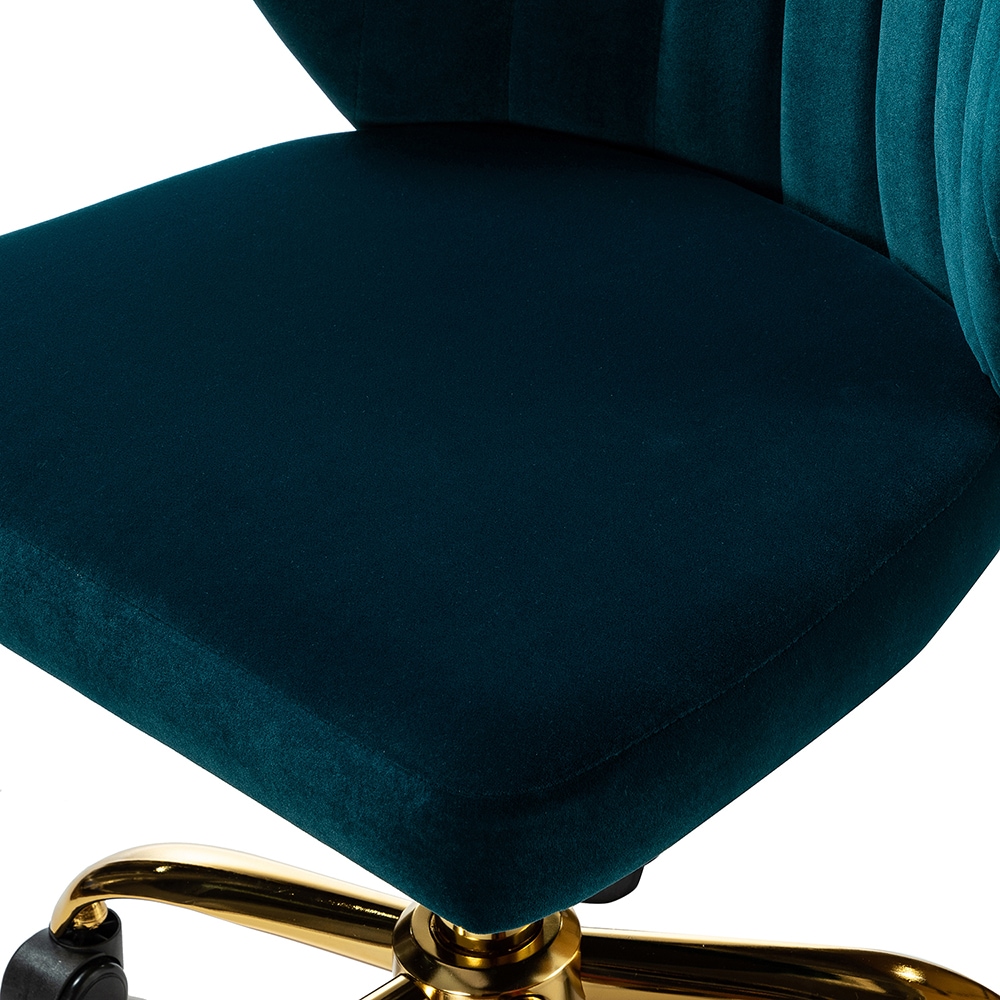 14 Karat Home Teal Contemporary Ergonomic Adjustable Height Swivel Polyester Task Chair 14 Karat Home Teal Contemporary Ergonomic Adjustable Height Swivel Polyester Task Chair