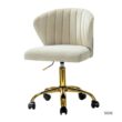 14 Karat Home Tan Contemporary Ergonomic Adjustable Height Swivel Polyester Task Chair