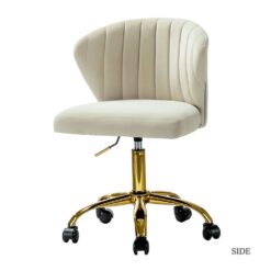 14 Karat Home Tan Contemporary Ergonomic Adjustable Height Swivel Polyester Task Chair