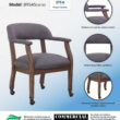 Boss Office Products Slate Grey Traditional Ergonomic Upholstered Bankers Chair