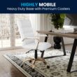 Flash Furniture Whitney White Leathersoft/Gold Frame Contemporary Adjustable Height Swivel Faux Leather Executive Chair