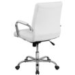 Flash Furniture Whitney White Leathersoft/Chrome Frame Contemporary Adjustable Height Swivel Faux Leather Executive Chair