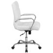 Flash Furniture Whitney White Leathersoft/Chrome Frame Contemporary Adjustable Height Swivel Faux Leather Executive Chair