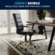 Flash Furniture Whitney Black Leathersoft/Gold Frame Contemporary Adjustable Height Swivel Faux Leather Executive Chair