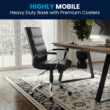 Flash Furniture Whitney Black Leathersoft/Chrome Frame Contemporary Adjustable Height Swivel Faux Leather Executive Chair