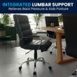 Flash Furniture Whitney Black Leathersoft/Chrome Frame Contemporary Adjustable Height Swivel Faux Leather Executive Chair