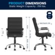 Flash Furniture Whitney Black Leathersoft/Chrome Frame Contemporary Adjustable Height Swivel Faux Leather Executive Chair
