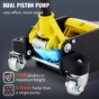 SVOPES Yellow 3-Ton Aluminum/Steel Hydraulic Low profile floor jack