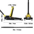 SVOPES Yellow 3-Ton Aluminum/Steel Hydraulic Low profile floor jack