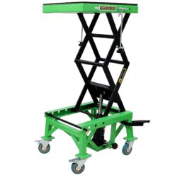 Tatayosi 350 lbs Hydraulic Motorcycle Scissor Jack Lift Foot Step Wheels for Small Dirt Bikes ATV Dirt Bike Scissor Stand With 4 Wheels Green