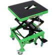 Tatayosi 350 lbs Hydraulic Motorcycle Scissor Jack Lift Foot Step Wheels for Small Dirt Bikes ATV Dirt Bike Scissor Stand With 4 Wheels Green