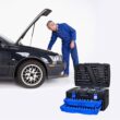 Tatayosi Black Hand Tool Box with Toolset 266Pcs Tools Tool OrganizersTool Boxes Black+Blue Carbon steel