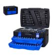 Tatayosi Black Hand Tool Box with Toolset 266Pcs Tools Tool OrganizersTool Boxes Black+Blue Carbon steel
