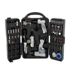 Tatayosi 71 Piece Air Tool and Accessories Kit Impact Wrench Air Ratchet Die Grinder Aire Hammer Hose Fittings Storage Case Tools Tool OrganizersPower Pneumatic Tools Black and Silver Steel