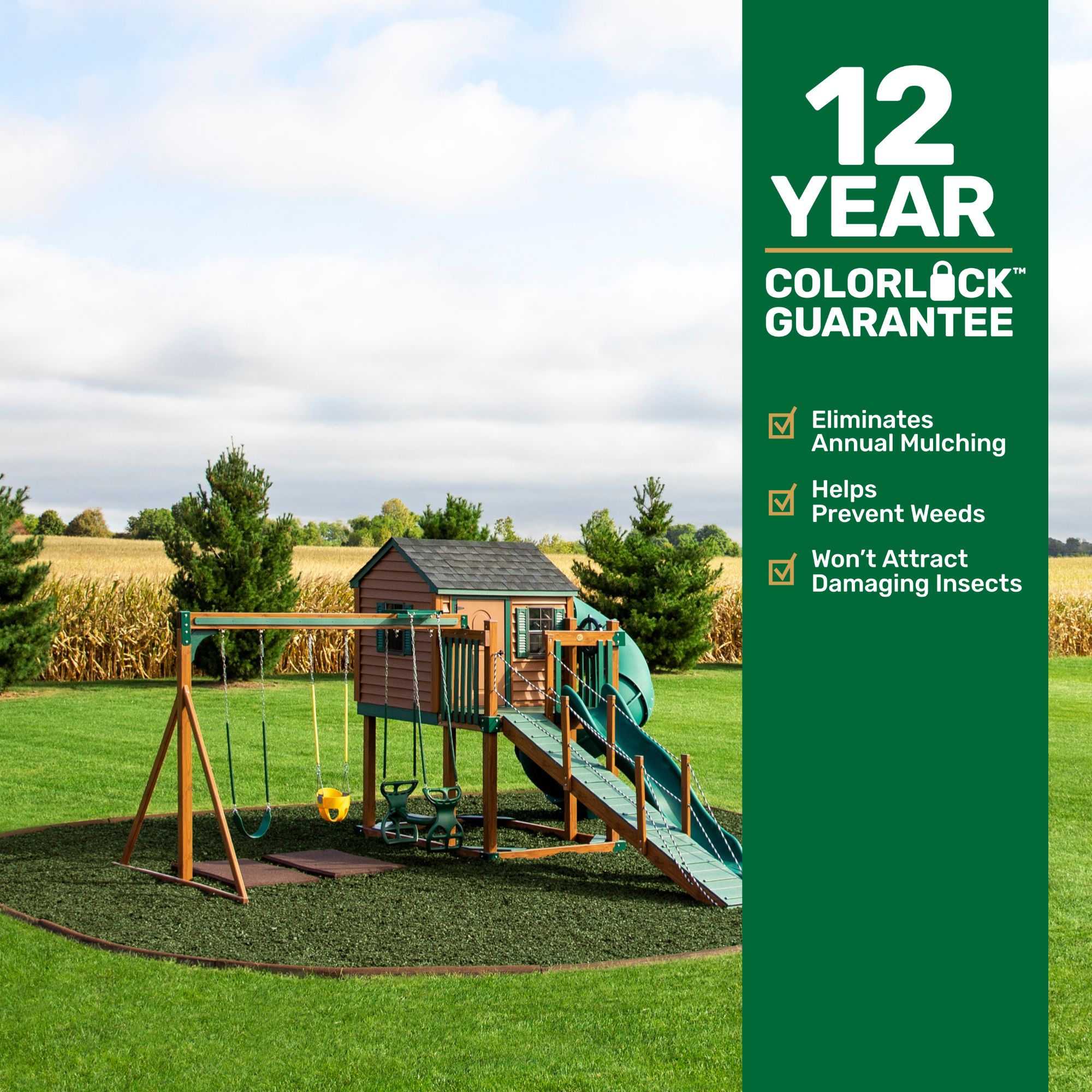 GroundSmart 37.5-cu ft Green Rubber Nuggets Bulk Rubber Mulch Certified for Playgrounds IPEMA Recycled Bulk Mulch GroundSmart 37.5-cu ft Green Rubber Nuggets Bulk Rubber Mulch Certified for Playgrounds IPEMA Recycled Bulk Mulch