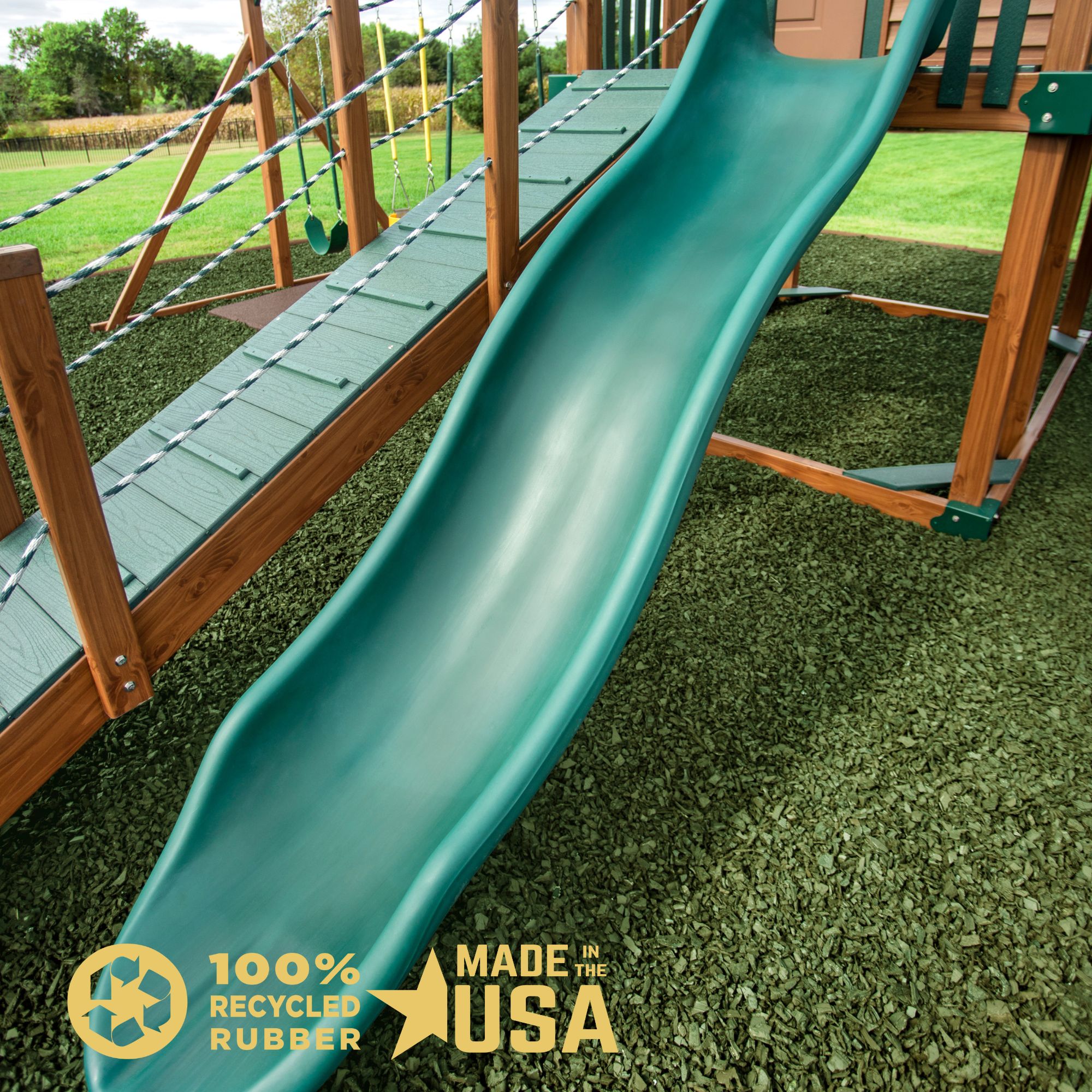 GroundSmart 37.5-cu ft Green Rubber Nuggets Bulk Rubber Mulch Certified for Playgrounds IPEMA Recycled Bulk Mulch GroundSmart 37.5-cu ft Green Rubber Nuggets Bulk Rubber Mulch Certified for Playgrounds IPEMA Recycled Bulk Mulch