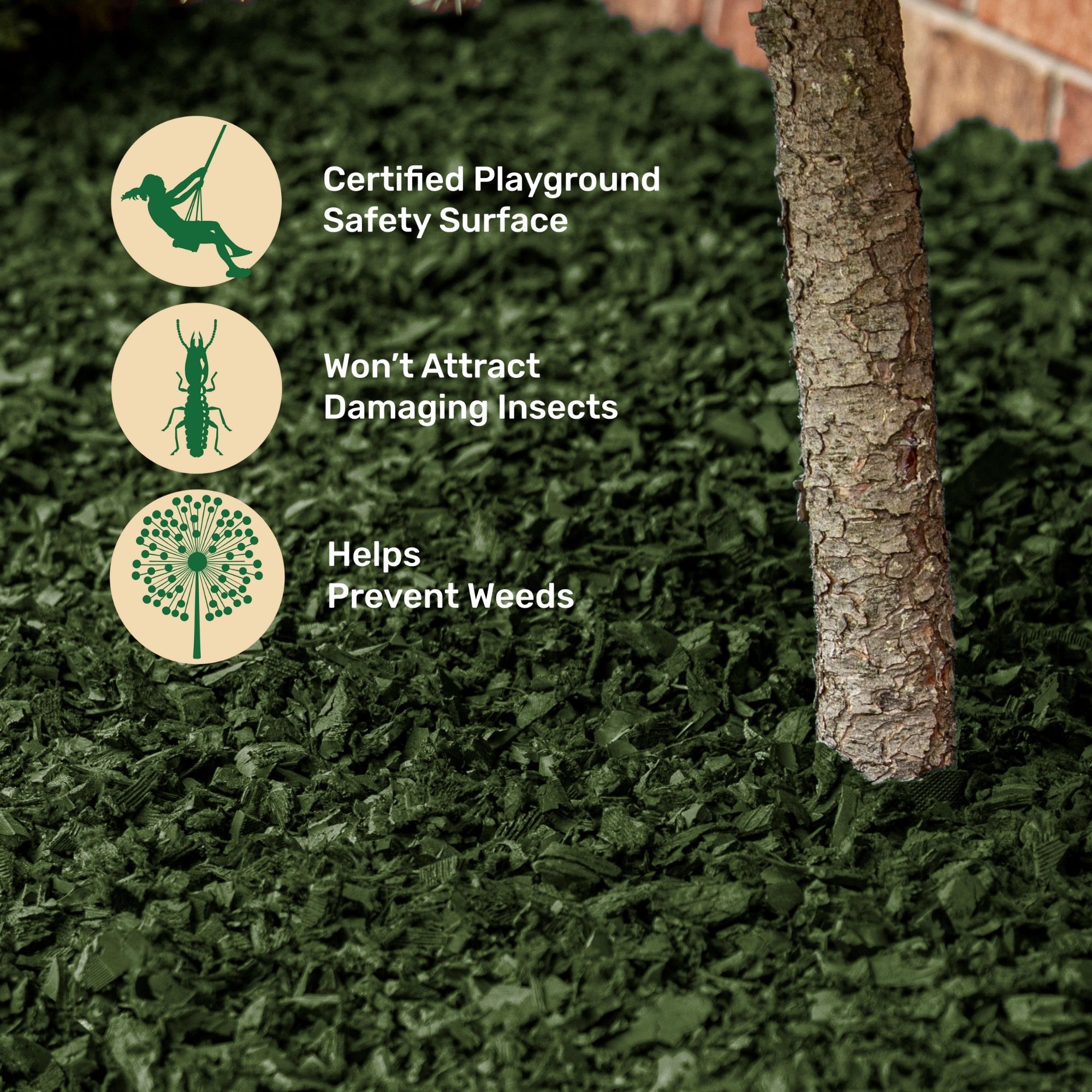 GroundSmart 37.5-cu ft Green Rubber Nuggets Bulk Rubber Mulch Certified for Playgrounds IPEMA Recycled Bulk Mulch GroundSmart 37.5-cu ft Green Rubber Nuggets Bulk Rubber Mulch Certified for Playgrounds IPEMA Recycled Bulk Mulch