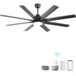 Fun Orange Large Ceiling Fan 66-in Color-Changing Integrated LED Outdoor Downrod or Flush Mount Smart Black with Black Blades Ceiling Fan With Light 8 -Blade )