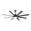Fun Orange Large Ceiling Fan 66-in Color-Changing Integrated LED Outdoor Downrod or Flush Mount Smart Black with Black Blades Ceiling Fan With Light 8 -Blade )