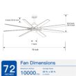 BABOOM Smart Integrated LED Ceiling Fan 72-in Integrated LED Smart Silver with ABS Blades Ceiling Fan With Light - Remote Included ( 8 -Blade ) BABOOM Smart Integrated LED Ceiling Fan 72-in Integrated LED Smart Silver with ABS Blades Ceiling Fan With Light - Remote Included ( 8 -Blade )