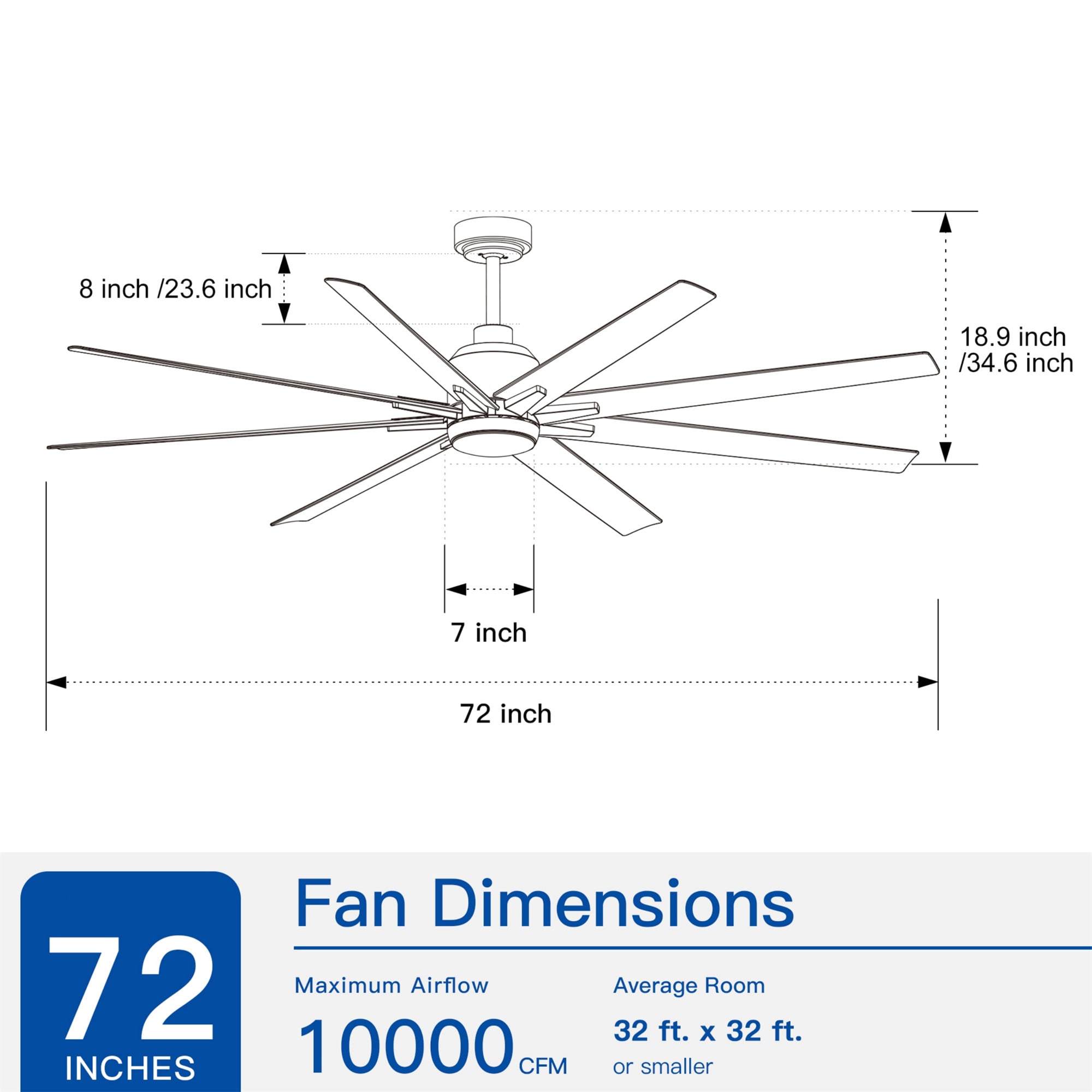 BABOOM Smart Integrated LED Ceiling Fan 72-in Integrated LED Smart Silver with ABS Blades Ceiling Fan With Light - Remote Included ( 8 -Blade ) BABOOM Smart Integrated LED Ceiling Fan 72-in Integrated LED Smart Silver with ABS Blades Ceiling Fan With Light - Remote Included ( 8 -Blade )