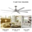 BABOOM Smart Integrated LED Ceiling Fan 72-in Integrated LED Smart Silver with ABS Blades Ceiling Fan With Light - Remote Included ( 8 -Blade ) BABOOM Smart Integrated LED Ceiling Fan 72-in Integrated LED Smart Silver with ABS Blades Ceiling Fan With Light - Remote Included ( 8 -Blade )