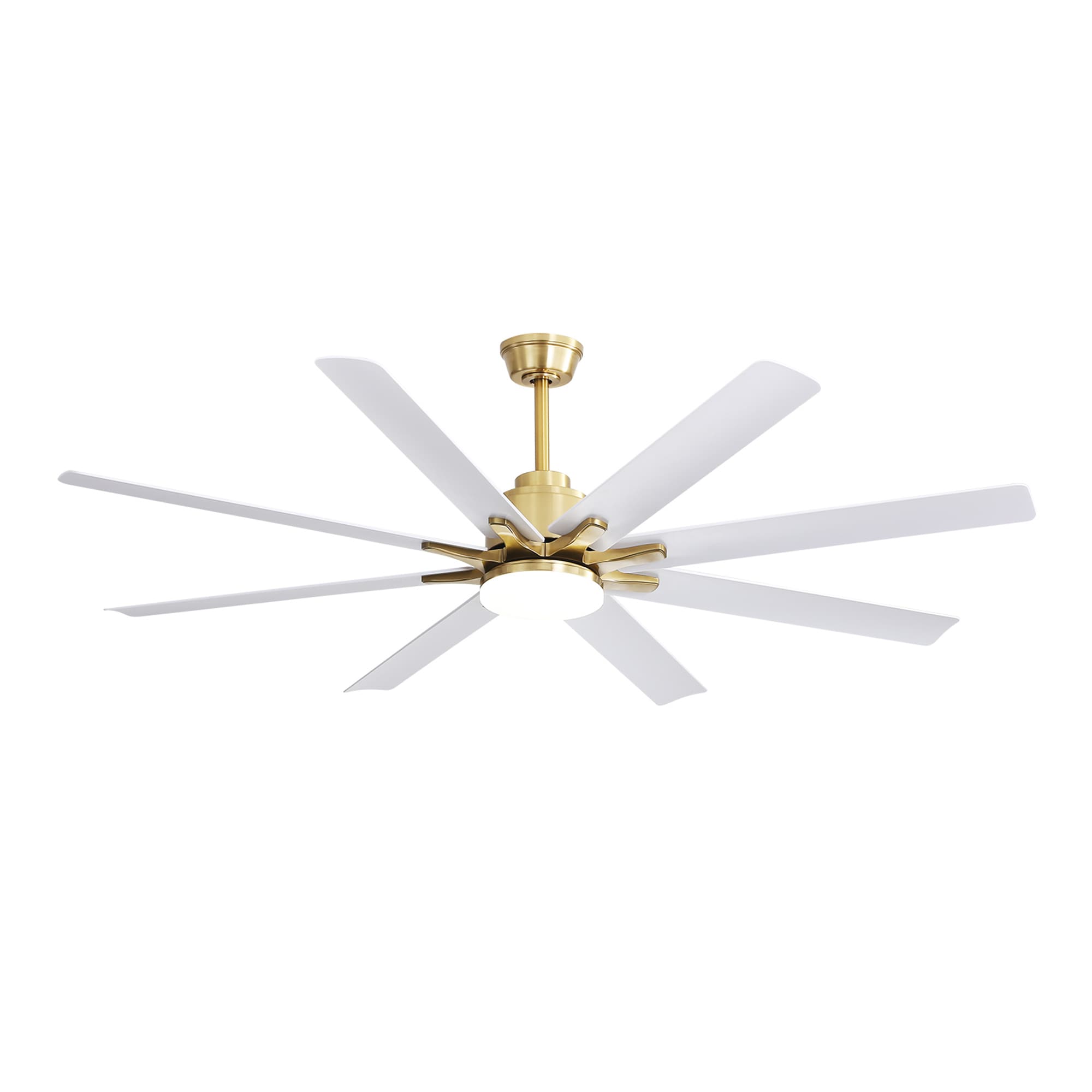 BABOOM Low Profile ABS Ceiling Fan 66-in Integrated LED Smart ABS white with ABS Blades Ceiling Fan With Light - Remote Included ( 8 -Blade ) BABOOM Low Profile ABS Ceiling Fan 66-in Integrated LED Smart ABS white with ABS Blades Ceiling Fan With Light - Remote Included ( 8 -Blade )