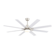 Fun Orange Large Ceiling Fan 66-in Color-Changing Integrated LED Outdoor Downrod or Flush Mount Smart Nickel with White Blades Ceiling Fan With Light 8 -Blade )