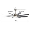 Fun Orange Large Ceiling Fan 66-in Color-Changing Integrated LED Outdoor Downrod or Flush Mount Smart Nickel with Gray Blades Ceiling Fan With Light 8 -Blade )