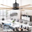 Fun Orange Large Ceiling Fan 76-in Color-Changing Integrated LED Outdoor Downrod or Flush Mount Smart Black with Brown Blades Ceiling Fan With Light 8 -Blade )