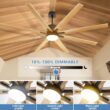 Fun Orange Large Ceiling Fan 76-in Color-Changing Integrated LED Outdoor Downrod or Flush Mount Smart Black with Brown Blades Ceiling Fan With Light 8 -Blade )