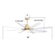 Fun Orange Large Ceiling Fan 66-in Color-Changing Integrated LED Outdoor Downrod or Flush Mount Smart Gold with White Blades Ceiling Fan With Light 8 -Blade )