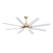 Fun Orange Large Ceiling Fan 66-in Color-Changing Integrated LED Outdoor Downrod or Flush Mount Smart Gold with White Blades Ceiling Fan With Light 8 -Blade )