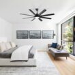 Bayfeve Smart Ceiling Fan 52-in Color-Changing Integrated LED Outdoor Smart Black with Matte Black Blades Ceiling Fan With Light - Remote Included ( 8 -Blade )