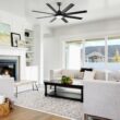 Bayfeve Smart Ceiling Fan 52-in Color-Changing Integrated LED Outdoor Smart Black with Matte Black Blades Ceiling Fan With Light - Remote Included ( 8 -Blade )