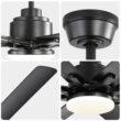 Bayfeve Smart Ceiling Fan 52-in Color-Changing Integrated LED Outdoor Smart Black with Matte Black Blades Ceiling Fan With Light - Remote Included ( 8 -Blade )