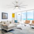 Bayfeve Smart Ceiling Fan 52-in Color-Changing Integrated LED Outdoor Smart Brushed Nickel with Matte White Blades Ceiling Fan With Light - Remote Included ( 8 -Blade )