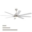 Bayfeve Smart Ceiling Fan 52-in Color-Changing Integrated LED Outdoor Smart Brushed Nickel with Matte White Blades Ceiling Fan With Light - Remote Included ( 8 -Blade )