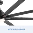 BABOOM Indoor Smart Ceiling Fan 72-in Integrated LED Smart Black with ABS Blades Ceiling Fan With Light - Remote Included ( 8 -Blade )