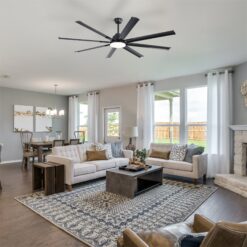 BABOOM Modern Ceiling Fan With LED LIGHT 72-in Color-Changing Integrated LED Outdoor Smart BLACK with Ceiling Fan With Light - Remote Included ( 8 -Blade )