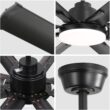 BABOOM Modern Ceiling Fan With LED LIGHT 72-in Color-Changing Integrated LED Outdoor Smart BLACK with Ceiling Fan With Light - Remote Included ( 8 -Blade )