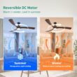 BABOOM Smart Control Solid Wood Ceiling Fan with Light 72-in Integrated LED Smart Antique brown with Solid Wood Blades Fandelier Ceiling Fan With Light - Remote Included ( 3 -Blade )