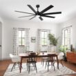 Parrot Uncle Smart Fan 72-in Color-Changing Integrated LED Smart Matte Black with Matte Blades Ceiling Fan With Light - Remote Included ( 8 -Blade )