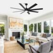 Parrot Uncle Smart Fan 72-in Color-Changing Integrated LED Smart Matte Black with Matte Blades Ceiling Fan With Light - Remote Included ( 8 -Blade )